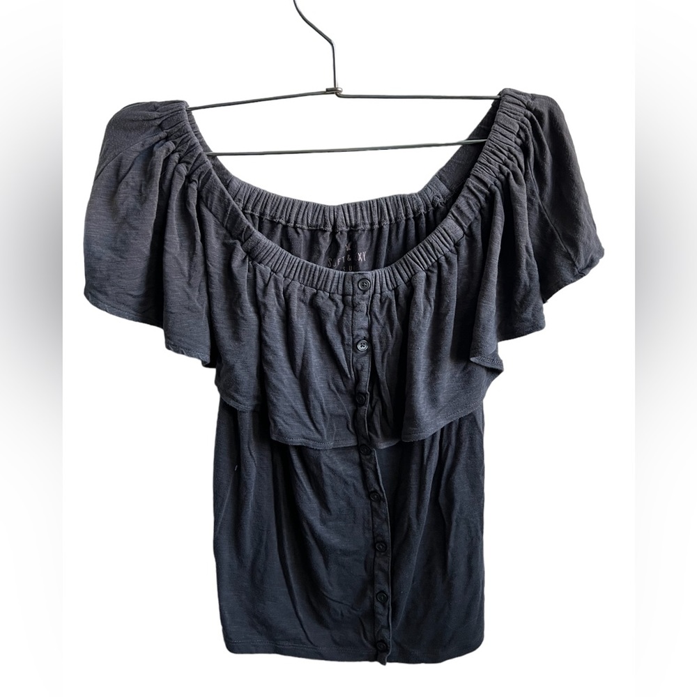 American Eagle Off The Shoulder Top Grey XS